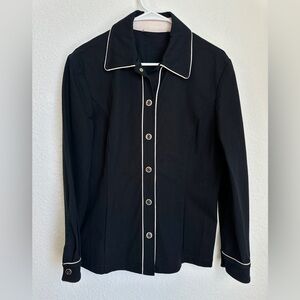 St. John Sport Spectator Jacket Size Medium black white trim